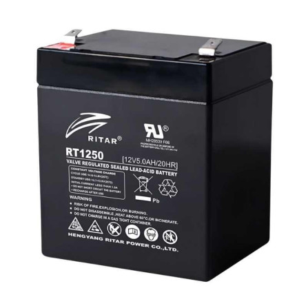 Batería Ritar RT1250 (12V 5Ah) – Energía segura y duradera para respaldo confiable