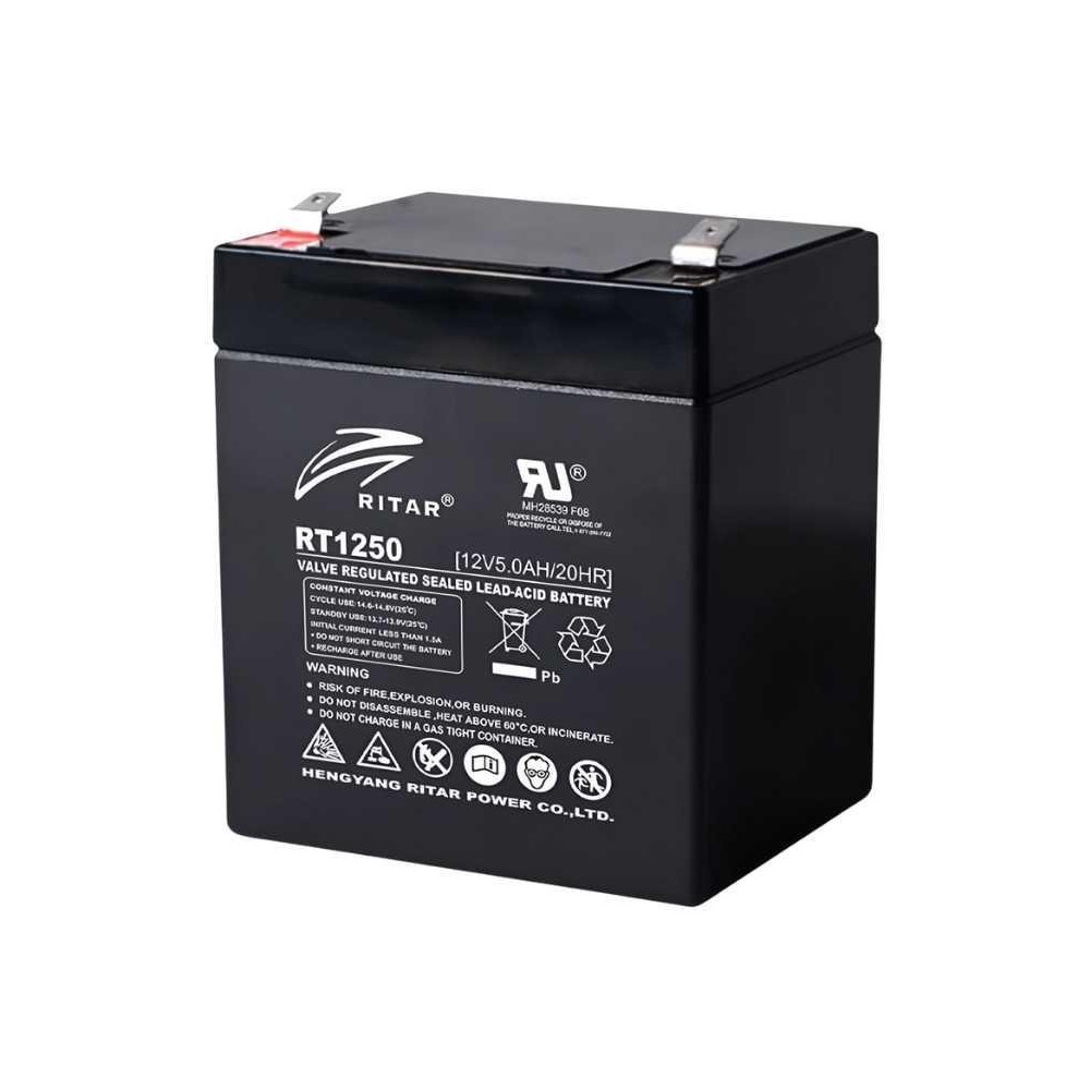 Batería Ritar RT1250 (12V 5Ah) – Energía segura y duradera para respaldo confiable