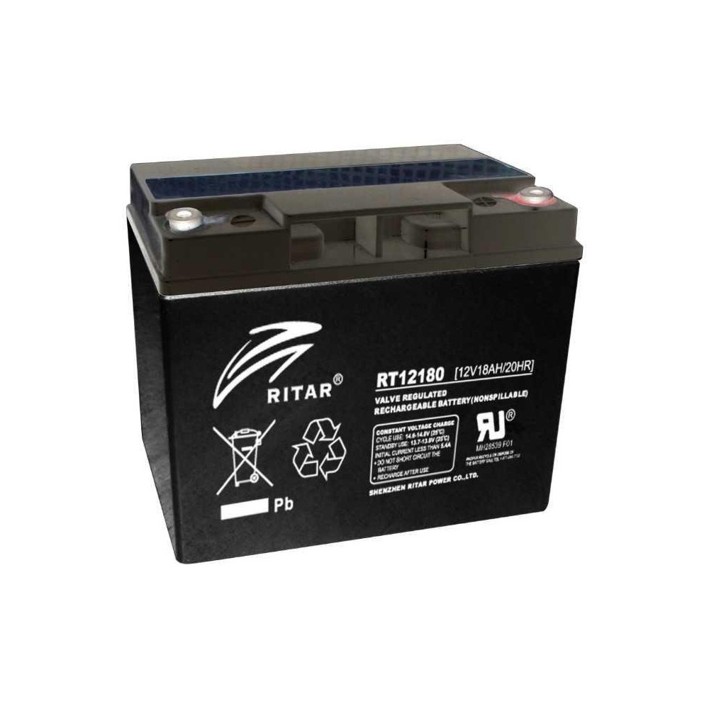 Batería Ritar RT12180 (12V 18Ah) – Respaldo de alta capacidad para equipos críticos
