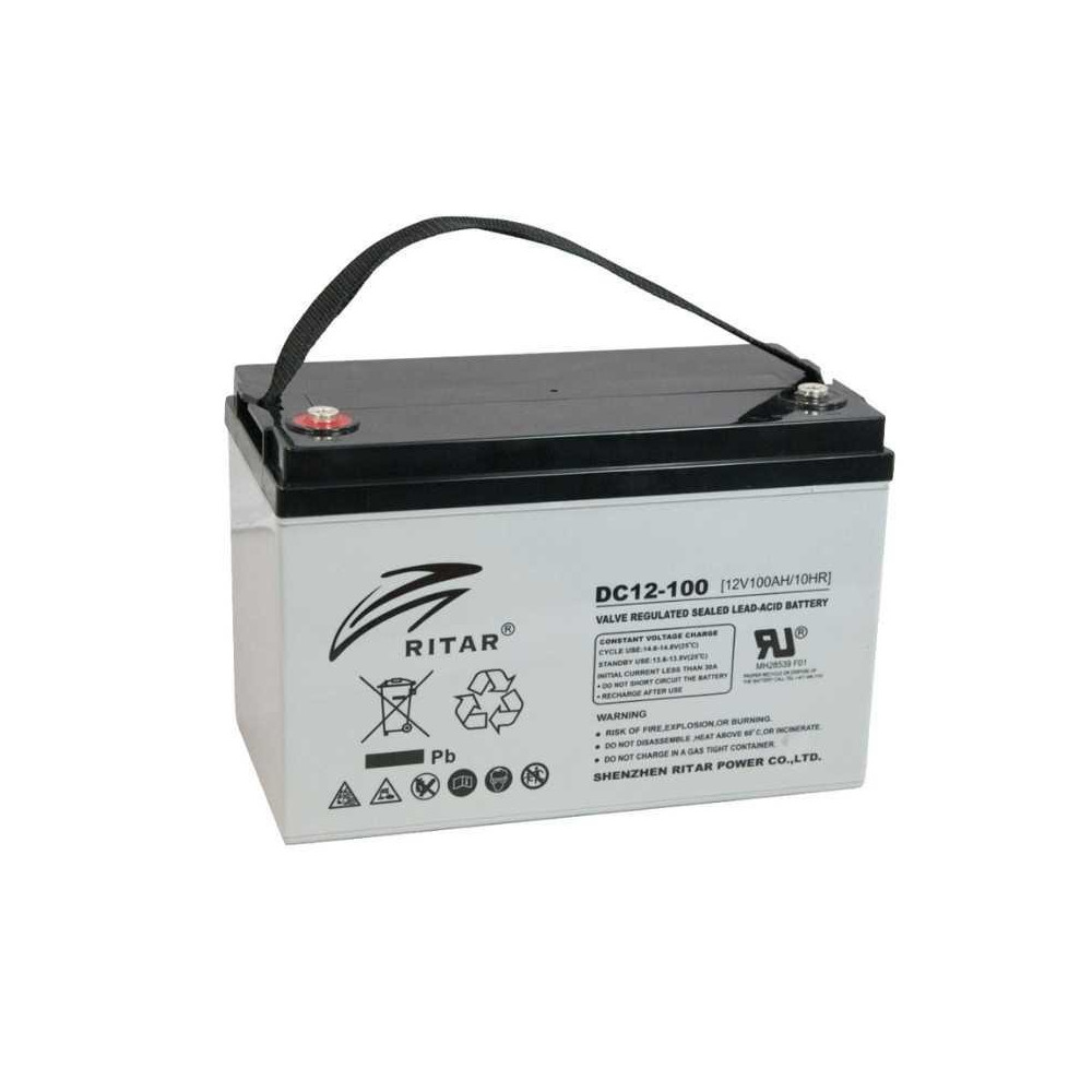 Batería Ritar DC12-100 (12V 100Ah) – Energía de ciclo profundo para máxima confiabilidad